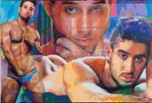 Diego Sans Fiction, Fantasy or Actuality Gallery of Acrylic on canvas original art work by San Francisco / Atlanta gay male artist Donald Rizzo