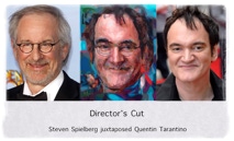 Abstract Realism Juxtaposed paintings Steven Spielberg juxtaposed Quentin Tarantino, "Directors Cut" by San Francisco artist Donald Rizzo